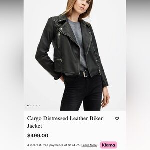 ALLSAINTS cargo leather jacket size 0 women’s